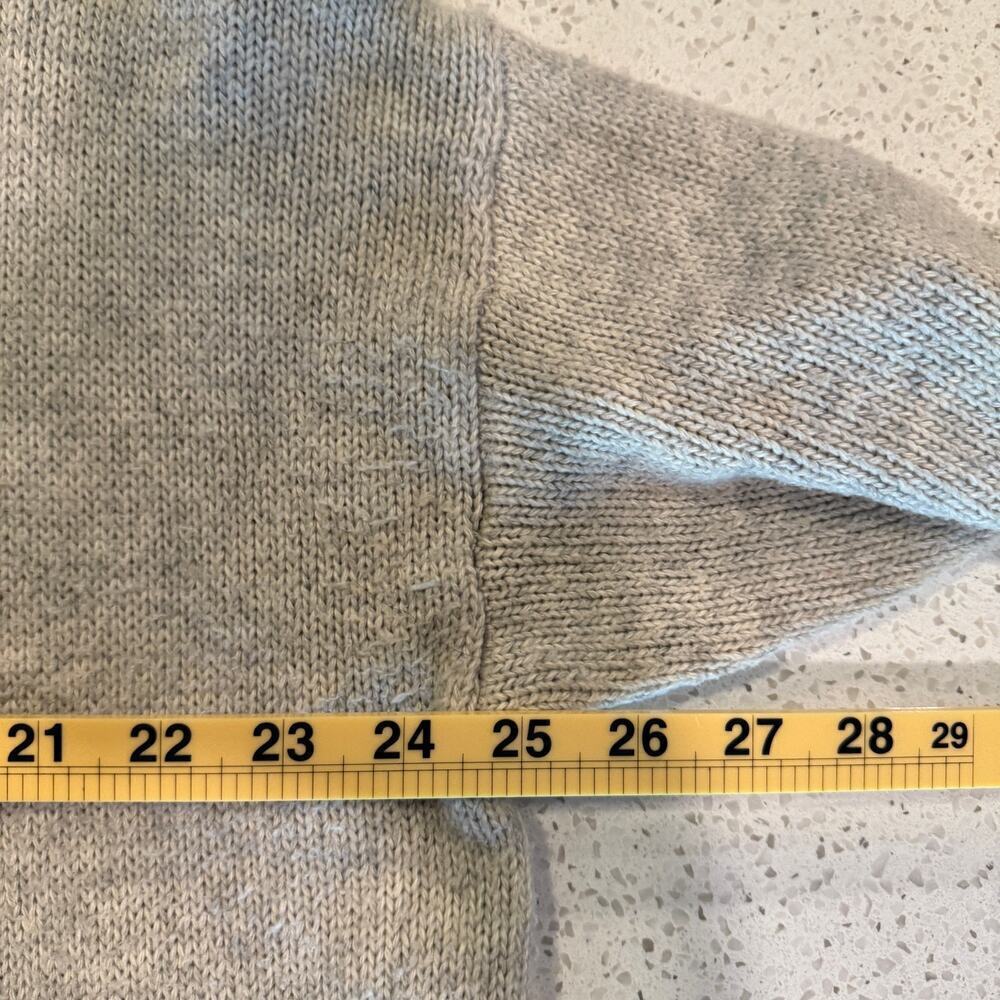 Gray Open Front Hooded Cardigan Sweater Pockets Wool Blend Womens Size Large - Picture 7 of 8